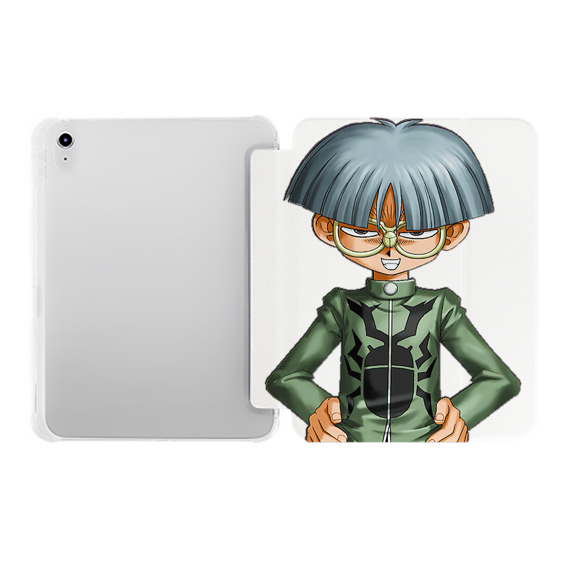 （画像用） 遊☆戯☆王 Yu-Gi-Oh! IPad ケース ペン収納付き 三つ折りスタンド PUレザー×シリコン 対応機種9.5/10.5/10.9インチ